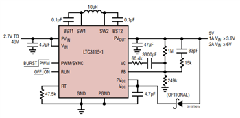 Application Circuit Diagram - Analog Devices Inc. LTC31xx Synchronous Buck-Boost DC-DC Converters